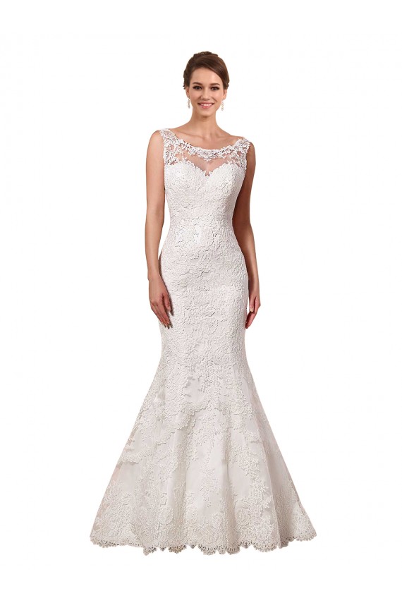 Best Bateau Illusion Sweetheart Lace Wedding Dress UK