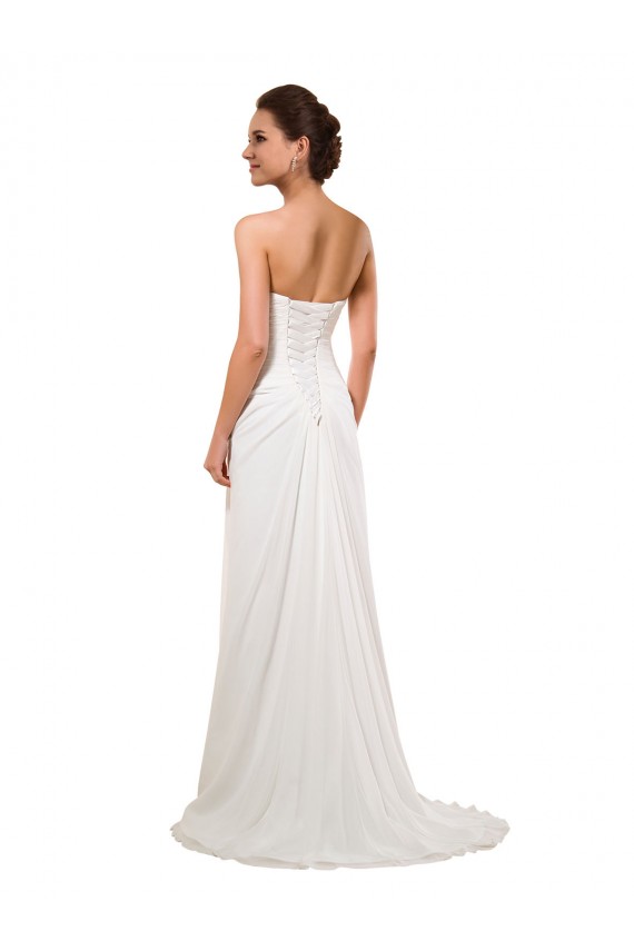 Best Sweetheart Neckline Chiffon Wedding Dress with Criss-Cross Ruched Bodice UK