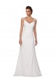 Best V-Neck Sheath Chiffon Wedding Dress with Straps UK