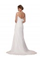 Best V-Neck Sheath Chiffon Wedding Dress with Straps UK