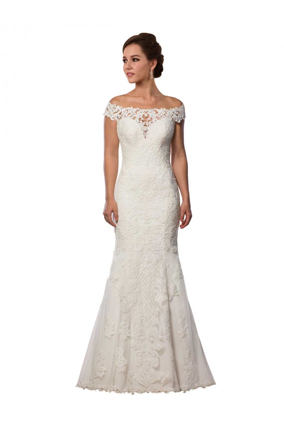 Best Modern Off the Shoulder Mermaid Lace Wedding Dress UK