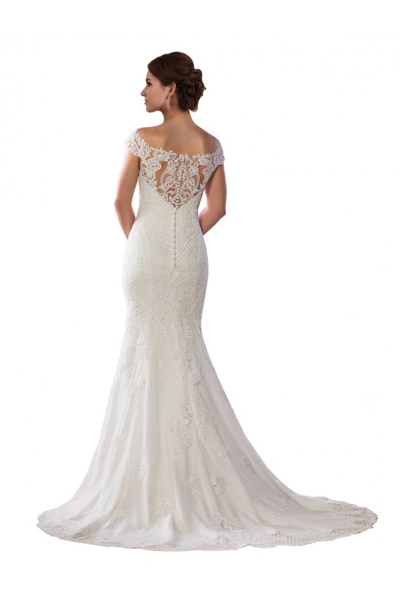 Best Modern Off the Shoulder Mermaid Lace Wedding Dress UK
