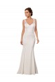 Best V-Neck Mermaid Crepe Wedding Dress with Lace Bodice UK