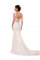 Best V-Neck Mermaid Crepe Wedding Dress with Lace Bodice UK