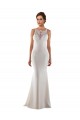 Best Modern High Neck Sheath Wedding Dress with Lace Bodice UK