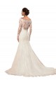 Best Long Sleeves Mermaid Lace Wedding Dress with Illusion Back UK