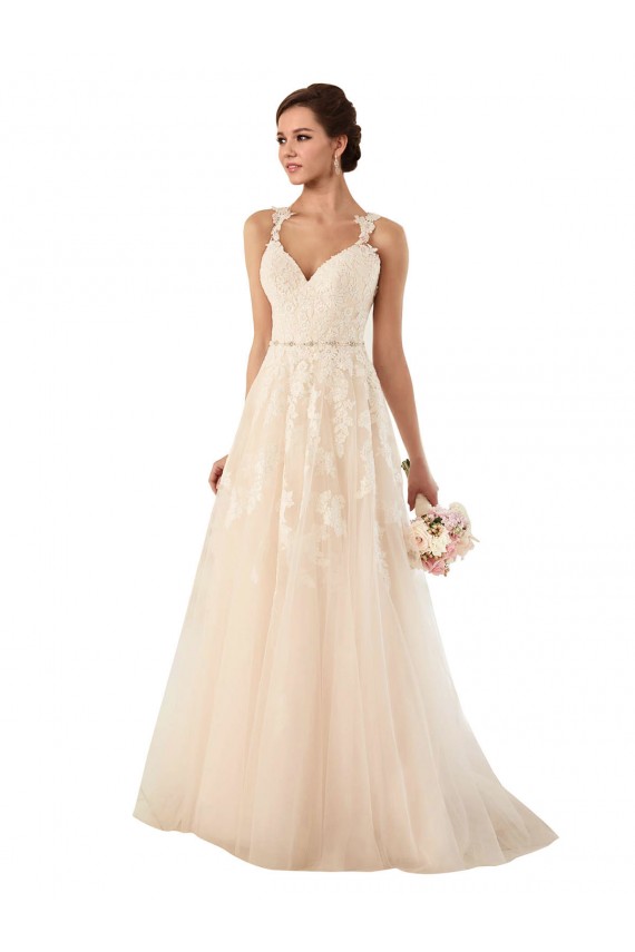 Best Sweetheart A-Line Tulle Wedding Dress with Lace Illusion Back UK