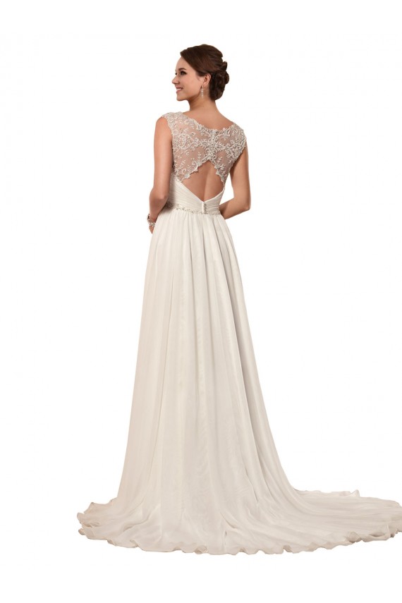 Best Sweetheart A-Line Chiffon Wedding Dress with Beaded Shoulder Straps UK