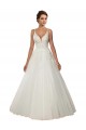 Best Modern Spaghetti Straps Ball Gown Tulle Wedding Dress with Lace Bodice UK