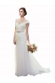 Best Cap Sleeves Off the Shoulder Ruched Mermaid Tulle Beach Wedding Dress UK