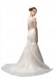 Best Illusion High Neck Mermaid Lace Wedding Dress UK