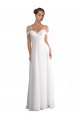 Best Off the Shoulder A-Line Ruched Chiffon Beach Wedding Dress UK