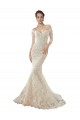 Best Long Sleeves Off the Shoulder Trumpet Lace Wedding Dress UK