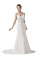 Best Sweetheart Sheath Chiffon Beach Wedding Dress with Beaded Belts UK