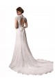 Best Halter V-Neck Mermaid Lace Wedding Dress with Keyhole Back UK