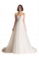 Best Strapless Sweetheart Lace Bodice A-Line Organza Wedding Dress UK