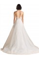 Best Strapless Sweetheart Lace Bodice A-Line Organza Wedding Dress UK