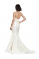 Best Trumpet Satin Wedding Dress with Sweetheart Lace Bodice UK
