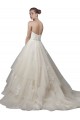 Best Strapless Ball Gown Tulle Wedding Dress with Lace Appliques UK