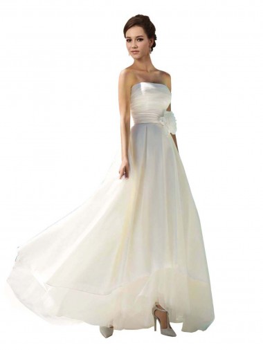 Best Strapless A-Line Taffeta Wedding Dress UK
