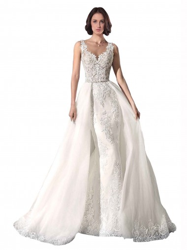 Best Sweetheart Fit and Flare Tulle Lace Wedding Dress UK