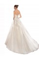 Best Strapless Ball Gown Tulle Wedding Dress with Lace Cascades UK