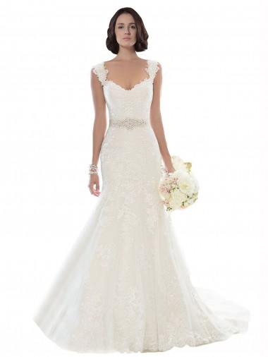 Best Off the Shoulder Mermaid Lace Beach Wedding Dress with Beaded Belt UK