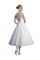 Best A-Line Short Tea Length Sweetheart Tulle Lace Beach Wedding Dress UK