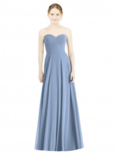 Best Strapless Sweetheart Chiffon Bridesmaid Dress UK