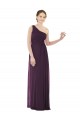 Best Draped One Shoulder Full Length Chiffon Bridesmaid Dress UK