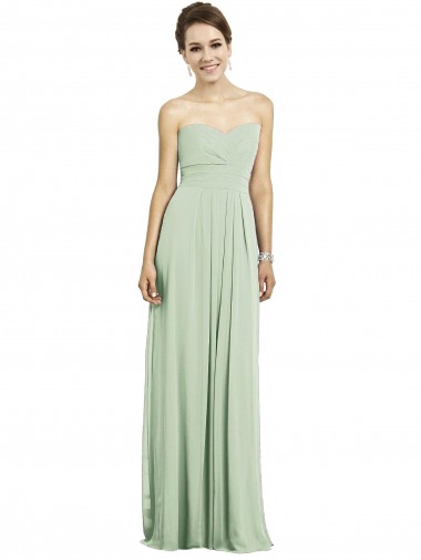 Best Full Length Strapless Chiffon Bridesmaid Dress with Sweetheart Neckline UK
