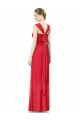 Best Long Chiffon Bridesmaid Gown with Neckline Straps UK