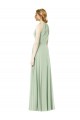 Best Halter Neckline Long Chiffon Bridesmaid Dress with Side Bow UK