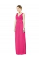 Best Sleeveless V-Neck Long Chiffon Bridesmaid Dress with V-Back UK