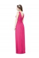 Best Sleeveless V-Neck Long Chiffon Bridesmaid Dress with V-Back UK