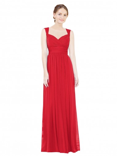 Best Full-Length Long Chiffon Bridesmaid Dress with Side Front Slit UK