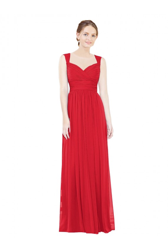 Best Full-Length Long Chiffon Bridesmaid Dress with Side Front Slit UK