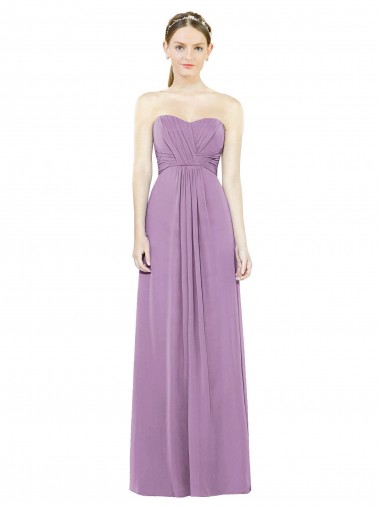 Best Sweetheart Neckline Strapless Chiffon Bridesmaid Dress with Wrap Pleat UK