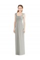 Best Full Length Lux Chiffon Dress with Draped Bodice And Shirred Straps UK