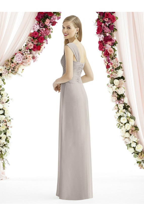 Best Full Length Lux Chiffon Dress with Draped Bodice And Shirred Straps UK