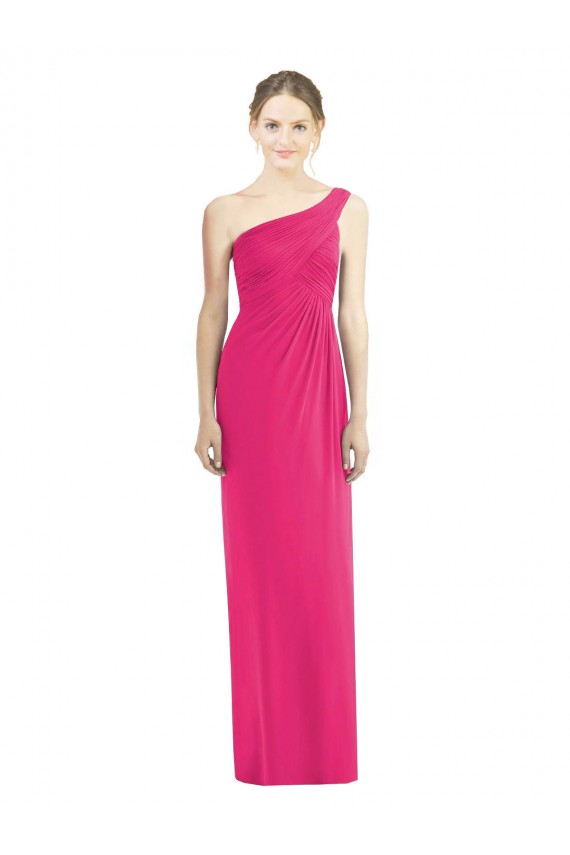 Best One Shoulder Long Chiffon Bridesmaid Dress UK