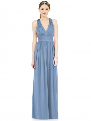 Best Sleeveless Cross Strap Back Chiffon Bridesmaid Dress UK
