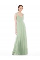 Best Sheer Back Cap Sleeves Long Chiffon Bridesmaid Dress  UK