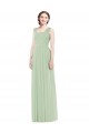 Best Sleeveless Chiffon Long Bridesmaid Dress with Shoulder Straps UK