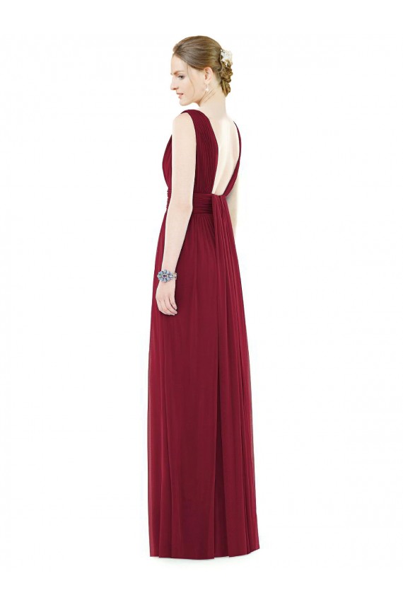 Best Low Square Back Sleeveless Shirred Skirt Bridesmaid Dress UK