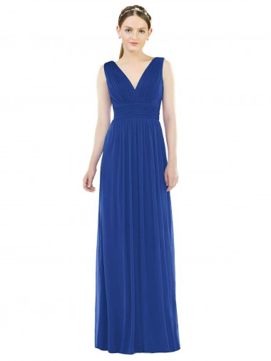 Best Low Square Back Sleeveless Shirred Skirt Bridesmaid Dress UK