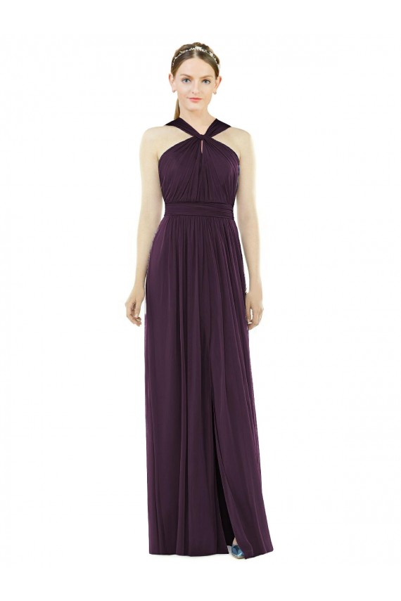 Best Maxi Chiffon Halter Neck Bridesmaid Dress UK