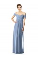Best Off the Shoulder Chiffon Bridesmaid Dress with Draped Bodice UK