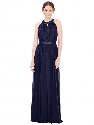 Best Vintage Full-Length Sleeveless Chiffon Bridesmaid Dress  UK