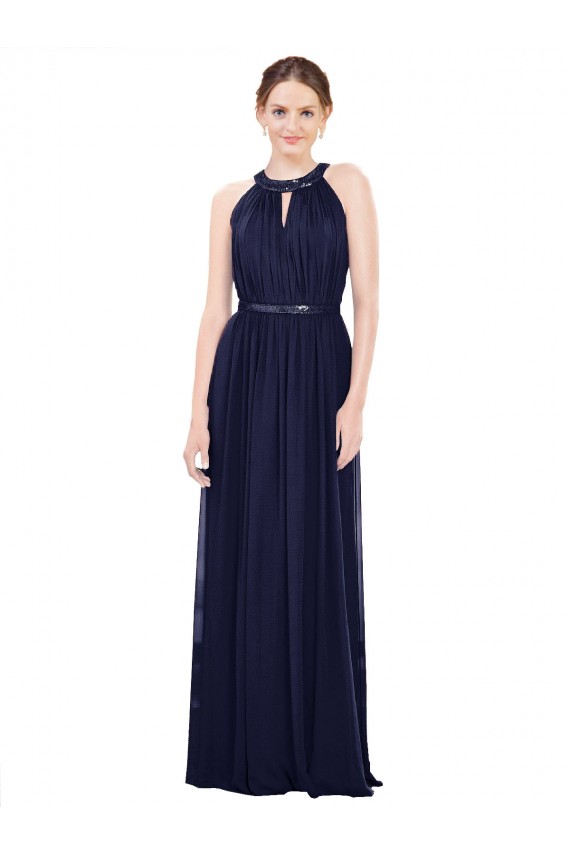 Best Vintage Full-Length Sleeveless Chiffon Bridesmaid Dress  UK